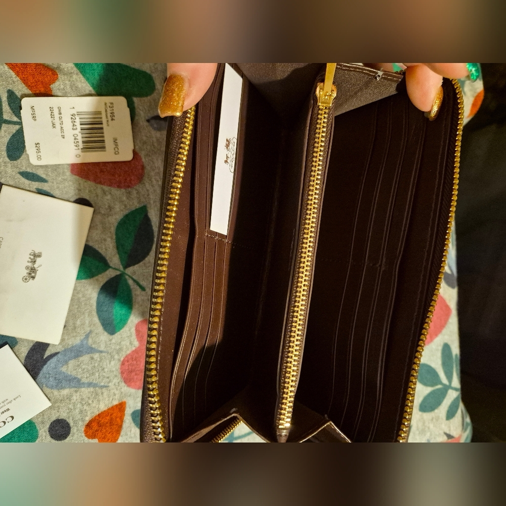 COACH 🎀 CONTINENTAL WALLET ♥️ OMBRE QUILTED ACCORDIAN ZIP ♥️ OXBLOOD MULTI🔥NWT - Picture 8 of 16